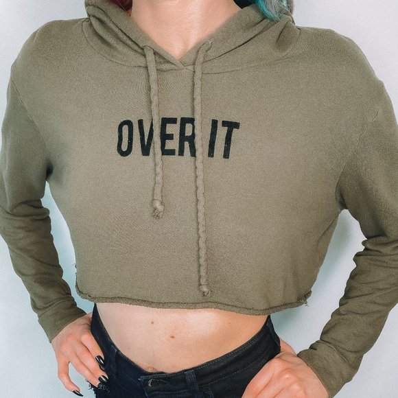 RockRoseCouture ''OVER IT'' Cropped Hoodie - Picture 2 of 5